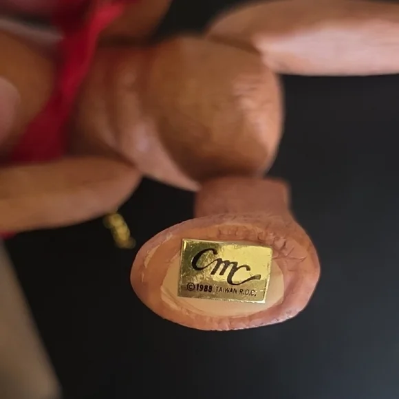 Vintage Jointed Porcelain Posable Chrismas Holiday Teddy Bear Ornaments Brown 3 - Picture 5 of 10